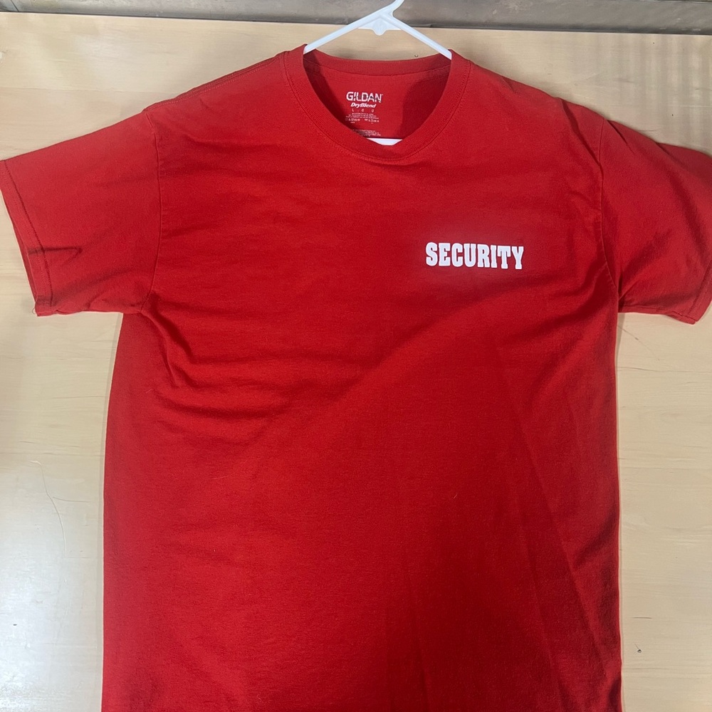 2) Gildan Men's Red Security Tee